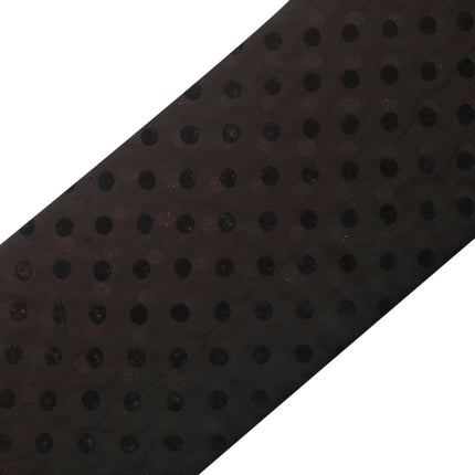 CHIFFON POLKA DOT FLOCKING PRINT BLACK COLOR