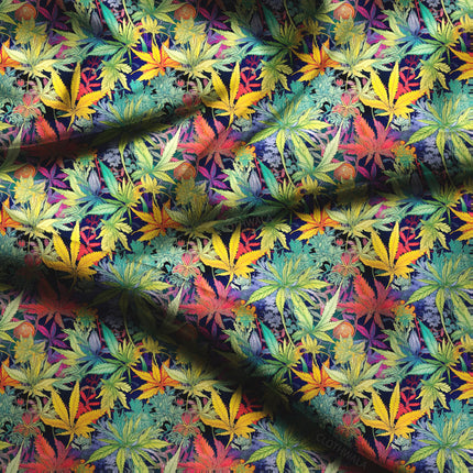 Exclusive Psychedelic Nature-Inspired. Tropical Canopy Soft Crepe Printed Fabric