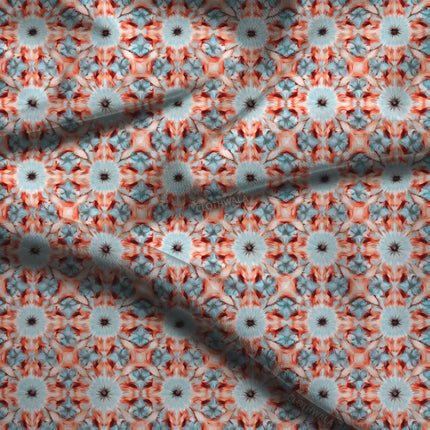 Must-Have Icy Geometric Mosaic Soft Crepe Printed Fabric