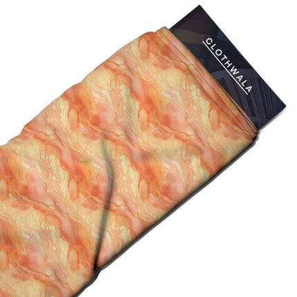 Must-Have Sunset Abstract Marble Soft Crepe Printed Fabric