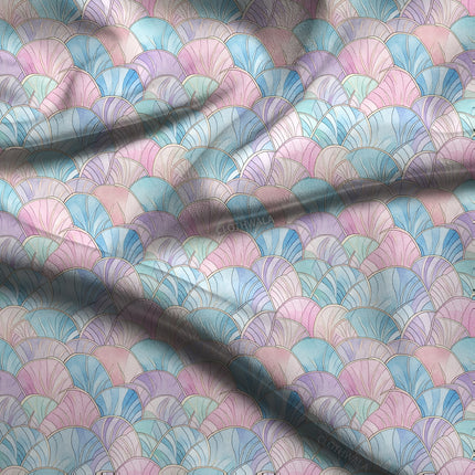 Trendy Abstract Pastel Fanfare Soft Crepe Printed Fabric