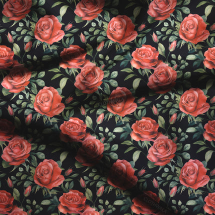 Premium Enchanted Floral Garden Soft Crepe Printed Fabric