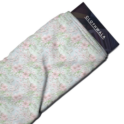 Trendy Midnight Enchanted Botanicals Flora Whispers Soft Crepe Printed Fabric