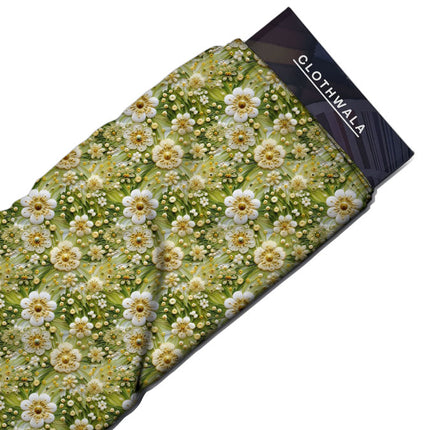 Limited Edition Floral Meadow Radiance Soft Crepe Printed Fabric