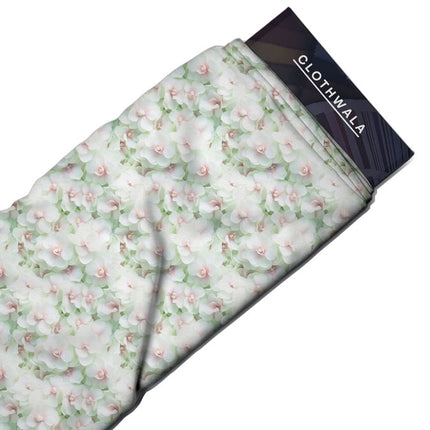Elite Floral Petal Waltz Soft Crepe Printed Fabric