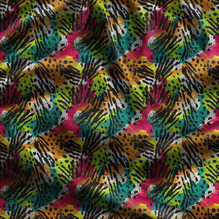 Hotpick Safari Animal Print Pop uSoft Satin Printed Fabric