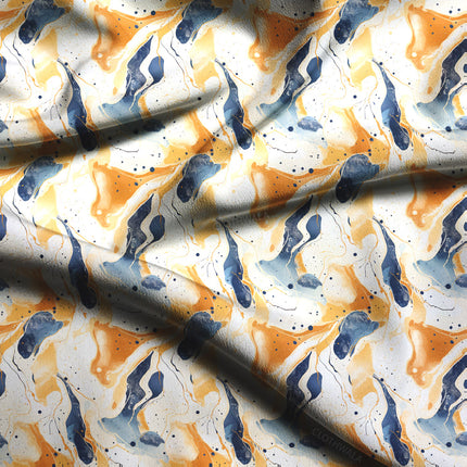 Hotpick Marbled Gold Rush Soft Crepe Printed Fabric