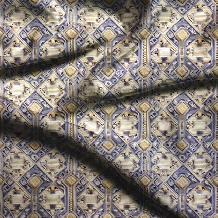 Hotpick Royal Geometric Tapestry Soft Crepe Printed Fabric