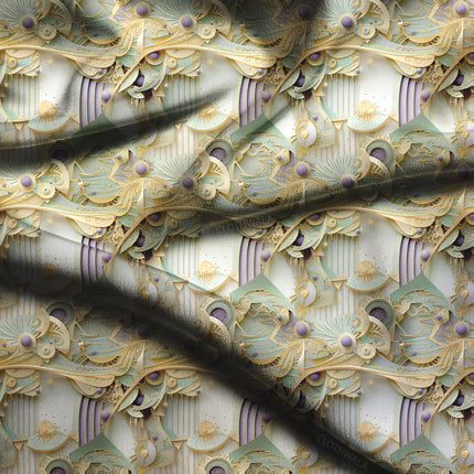 Luxury Pearl Baroque-inspired Fantasy Soft Crepe Printed Fabric