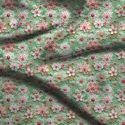 Elite Vintage Floral Tapestry Soft Crepe Printed Fabric