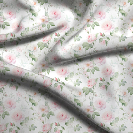 Elite Rosy Floral Serenade Soft Crepe Printed Fabric