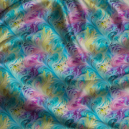 Must-Have Whimsical Abstract Whirls Swirl uSoft Satin Printed Fabric
