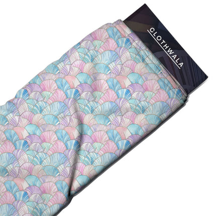 Trendy Abstract Pastel Fanfare Soft Crepe Printed Fabric
