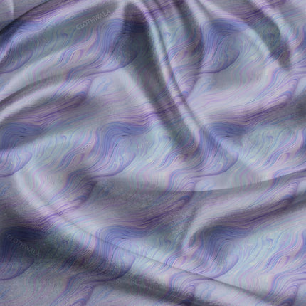 Luxury Haze Abstract Waves uSoft Satin Printed Fabric