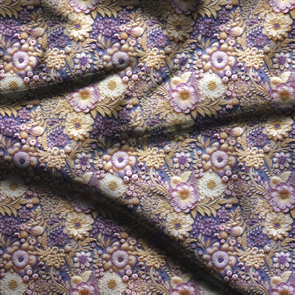 Latest Autumn Botanical Harvest Soft Crepe Printed Fabric