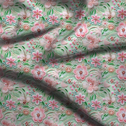 Elite Springtime Floral Harmony Soft Crepe Printed Fabric