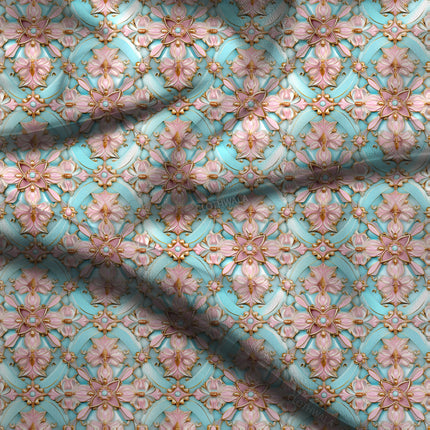 Trendy Mosaic Floral Elegance Soft Crepe Printed Fabric