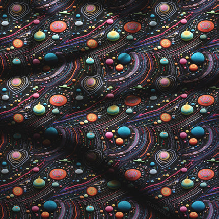 Premium Space Candy Grooves Soft Crepe Printed Fabric