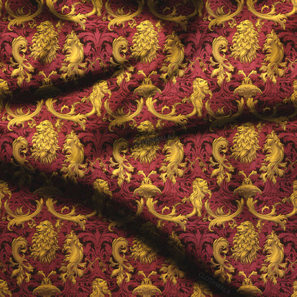 Latest Regal Baroque - Royal Majesty Lions Tapestry Soft Crepe Printed Fabric
