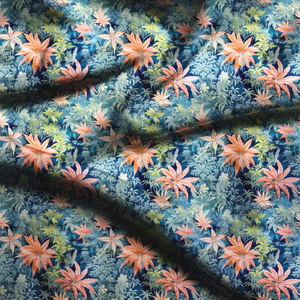 Exclusive Midnight Floral Botanicals Soft Crepe Printed Fabric