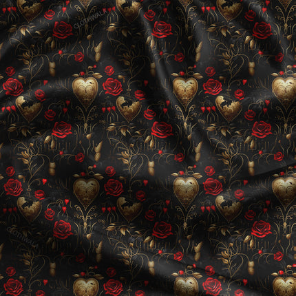 Must-Have Baroque Heartfelt uSoft Satin Printed Fabric