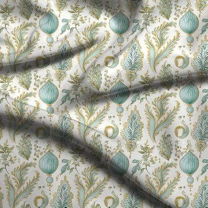 Trendy Botanical Floral Goldleaf Soft Crepe Printed Fabric
