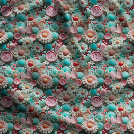 Luxury Candy Playful Patterns Bloom uSoft Satin Printed Fabric