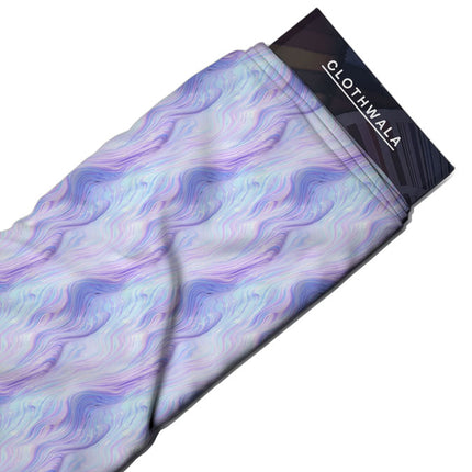 Luxury Haze Abstract Waves Soft Crepe Printed Fabric