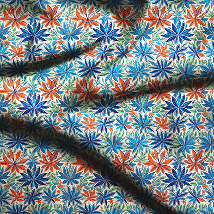 Exclusive Tropical Nature-Inspired. Starburst Medley Soft Crepe Printed Fabric
