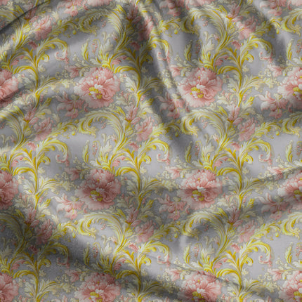 Luxury Rococo Vintage Romance uSoft Satin Printed Fabric