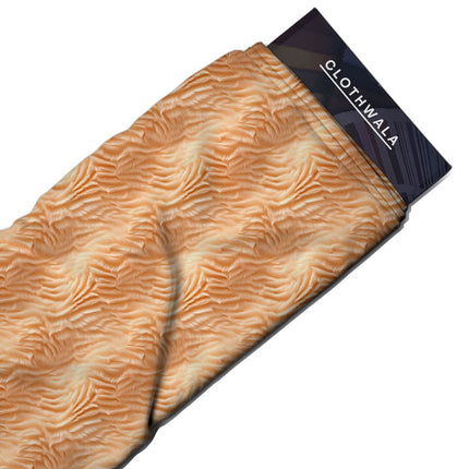Must-Have Sand Abstract Ripples Soft Crepe Printed Fabric