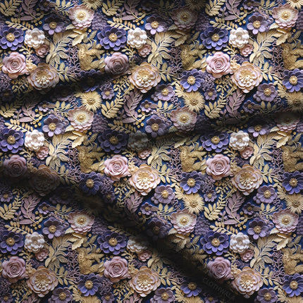 Latest Regal Floral Mosaic Soft Crepe Printed Fabric